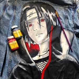 Custom denim jacket with Akira Hand painted jacket men/'s Denim painting Customized denim jacket Anime art on clothes